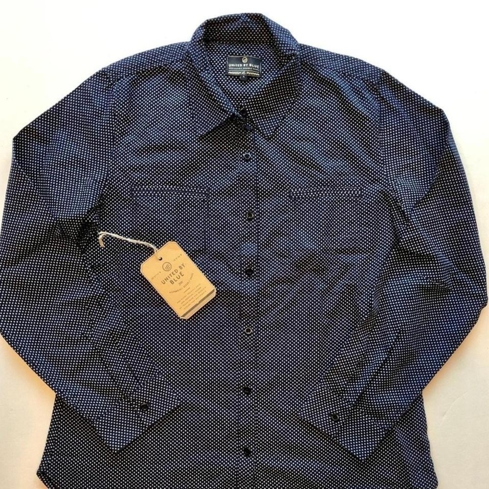 UNITED BY BLUE Responsible Durable Goods Navy Blue w White Mini Star Print